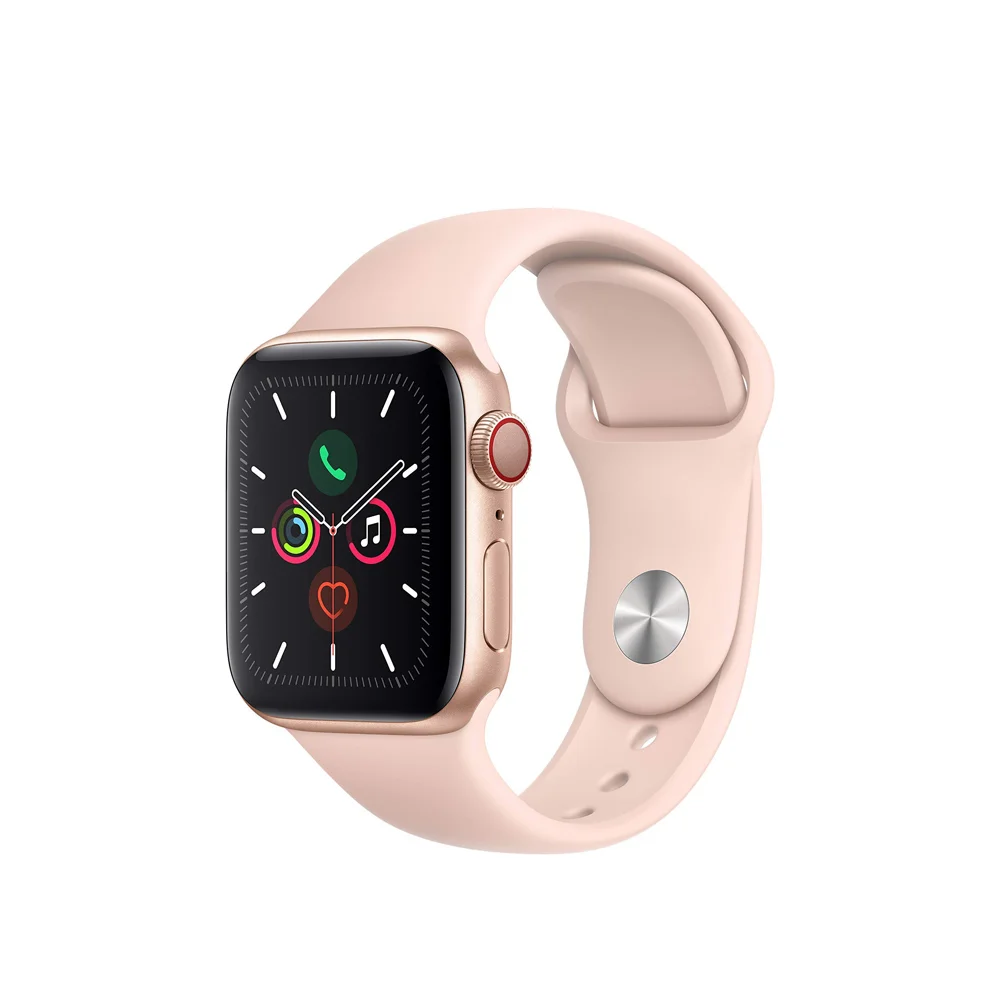 Apple Watch Series 5 (GPS + Cellular, 40MM) - Gold Aluminum Case with Pink Sport Band