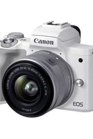 Canon EOS M50 Mark II Mirrorless Camera with 15-45mm Lens (White)